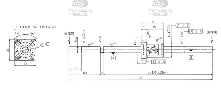 KURODA GG102FDS-AAFR-0250A 黑田精工丝杆底座安装方法
