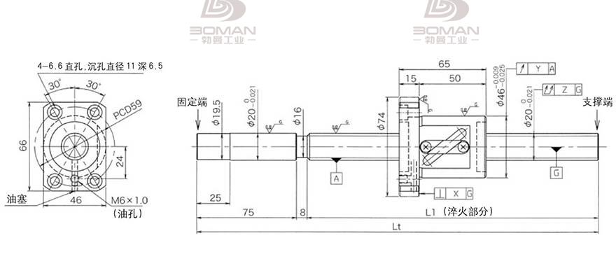 KURODA GG2010DS-BALR-1505A 黑田精工丝杆底座安装图
