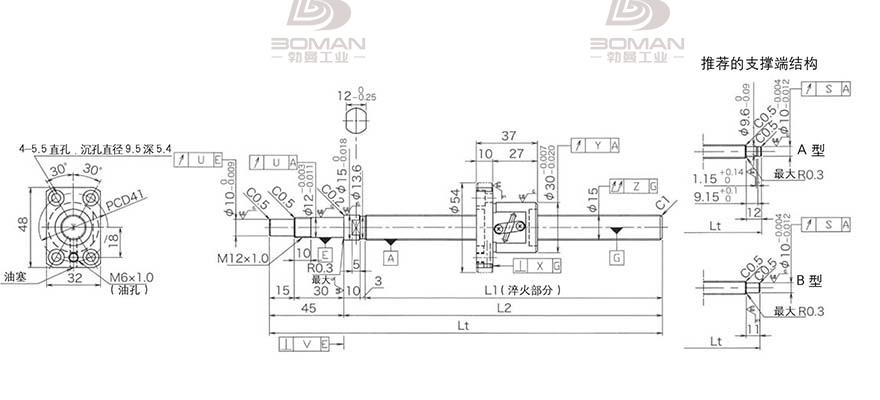 KURODA GP1502DS-BAPR-0300B-C3F 黑田丝杆替换尺寸视频教程