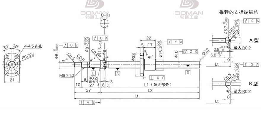 KURODA DP1002JS-HDNR-0220B-C3F 黑田精工丝杆价格表